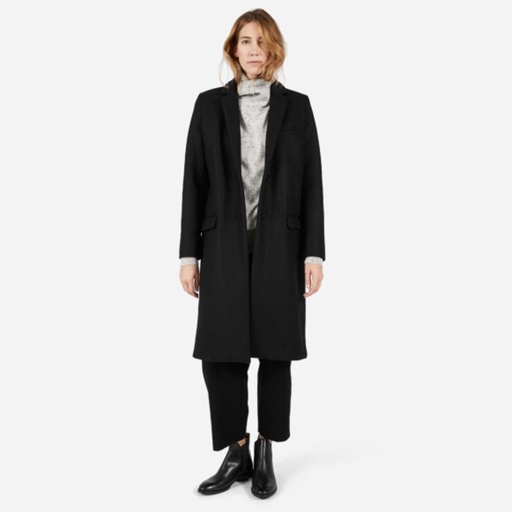 Black Everlane wool coat rare sold out overcoat